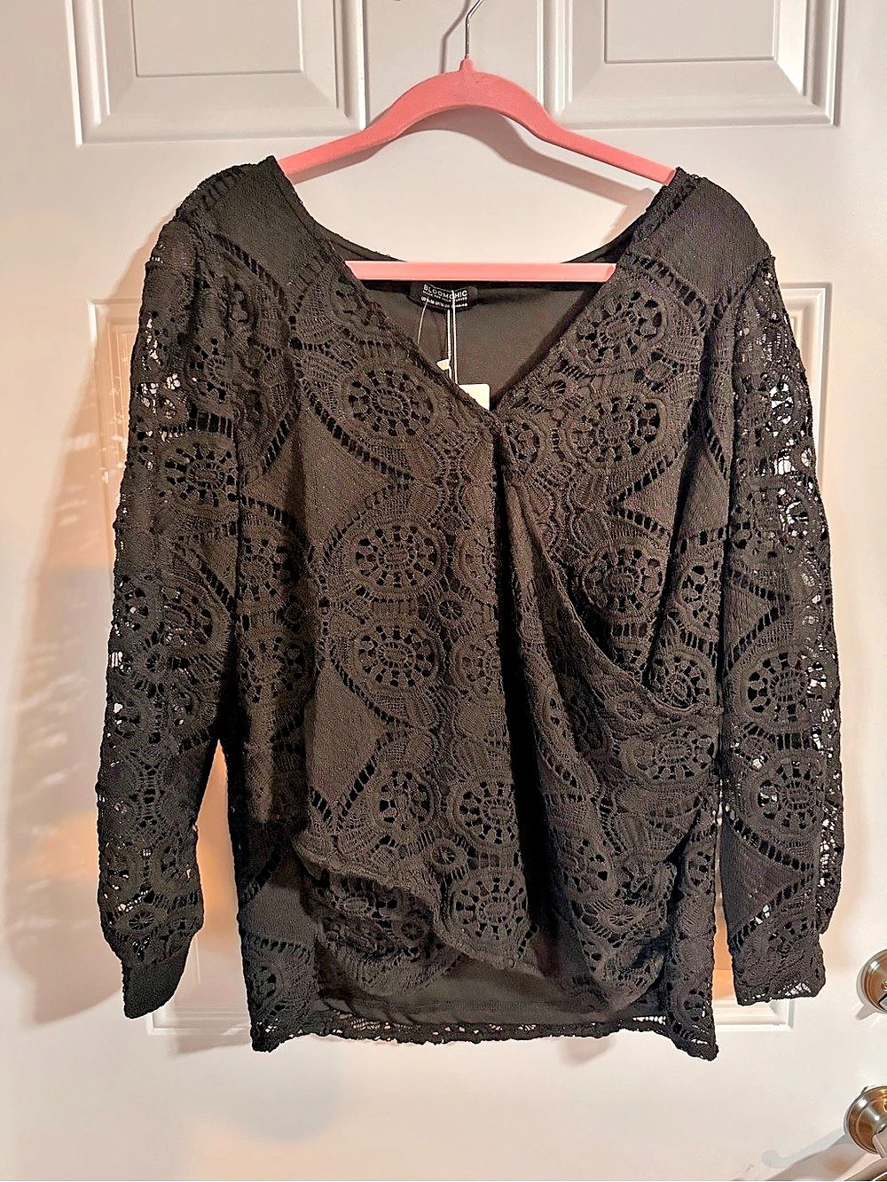 BLOOMCHIC Black Lace Blouse NWT